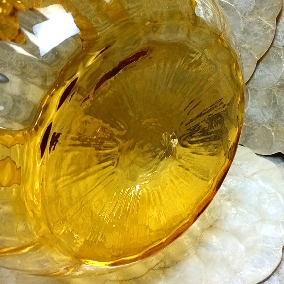 Large   Yellow Blown Glass Vase - Picture 2 of 3